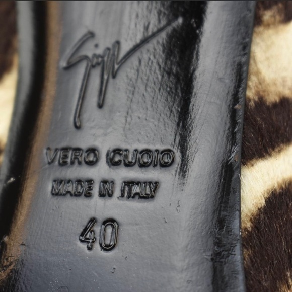 Giuseppe Zanotti beige leopard /Blue leather heels size 40 fits 8.5/9 - Picture 7 of 8